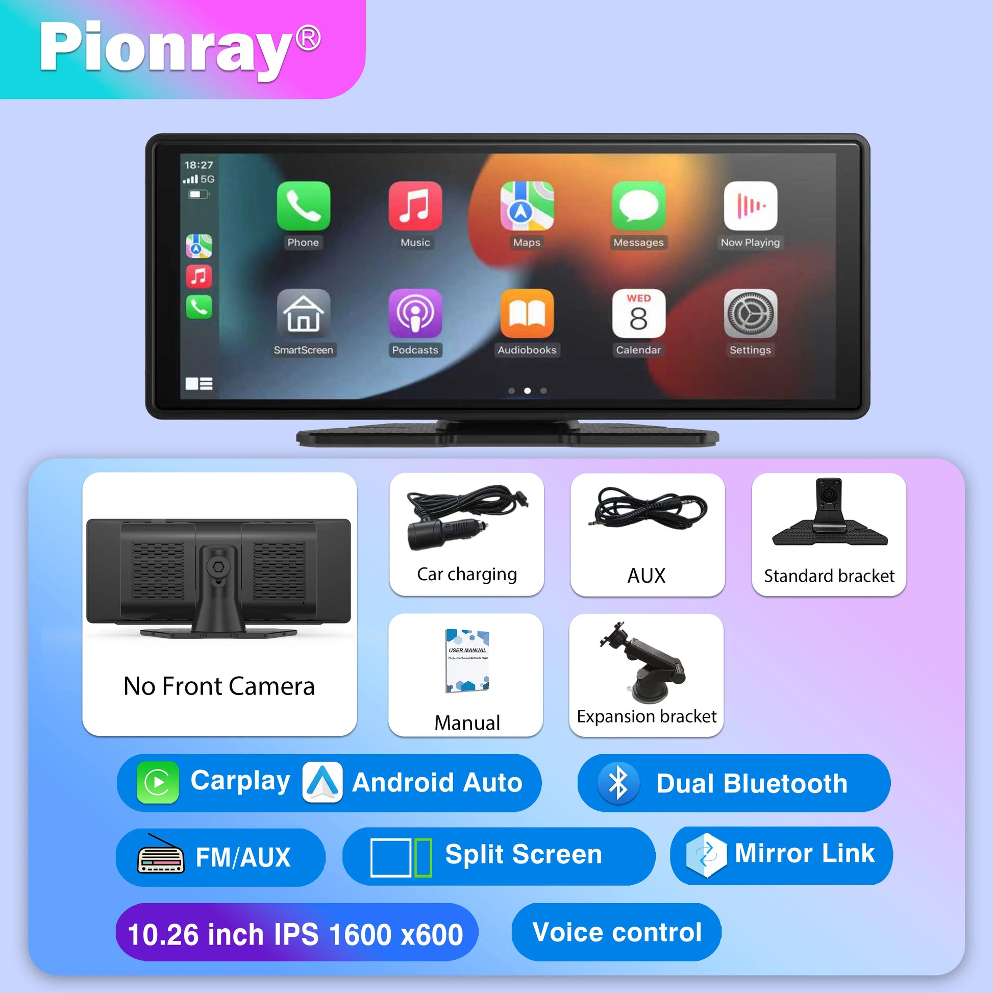 7/10 Inches Android Auto Universal Portable Carplay for Car Screen Car Radio Video Wireless Carplay Screen for Apple
