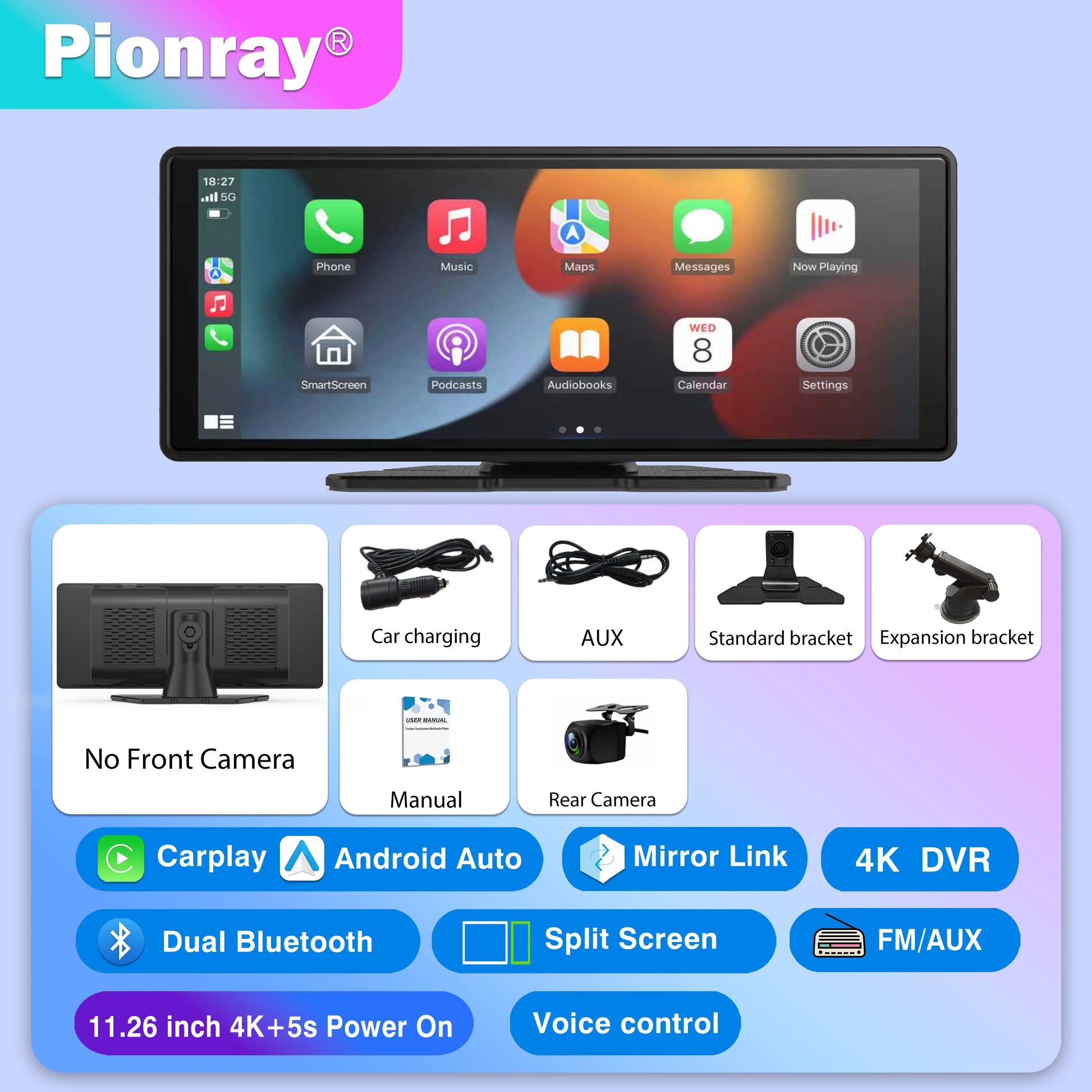 7/10 Inches Android Auto Universal Portable Carplay for Car Screen Car Radio Video Wireless Carplay Screen for Apple