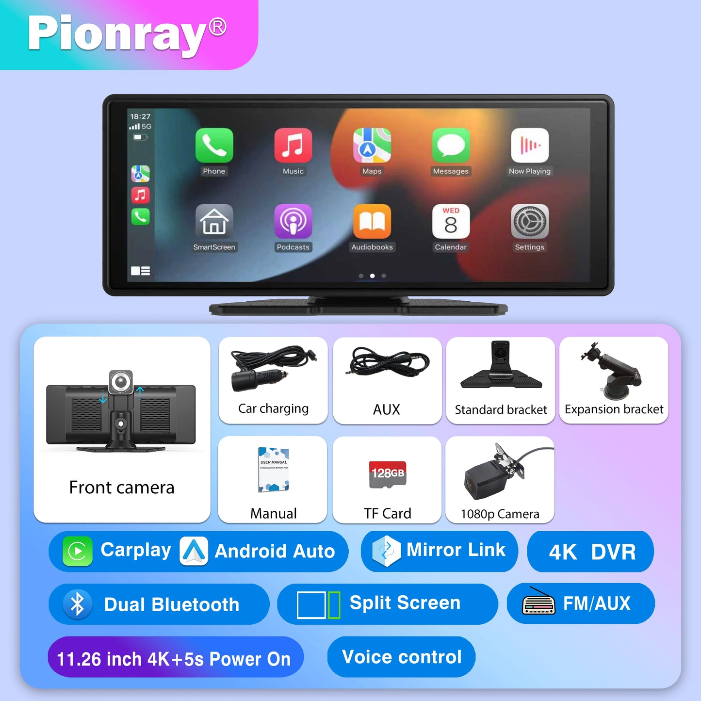 7/10 Inches Android Auto Universal Portable Carplay for Car Screen Car Radio Video Wireless Carplay Screen for Apple
